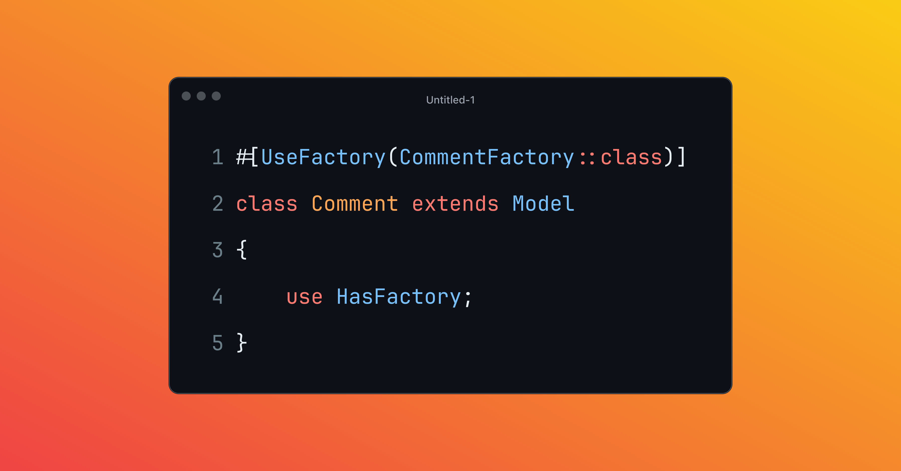 UseFactory Attribute added to Laravel